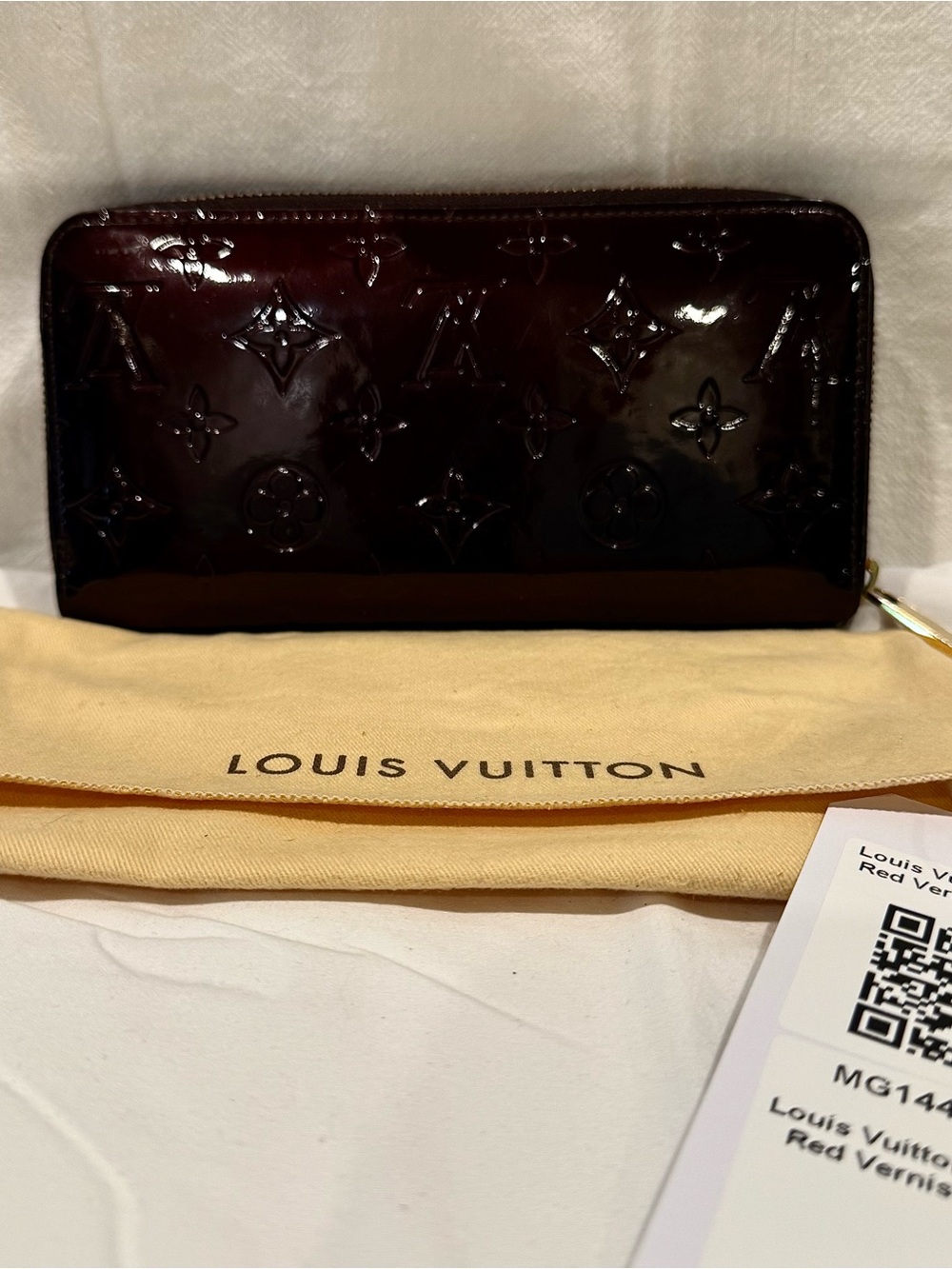 Louis Vuitton Vernis Zip Wallet - Dark Bordeaux/Brown Gloss